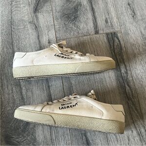 Saint Laurent Distressed Court Classic Sneakers